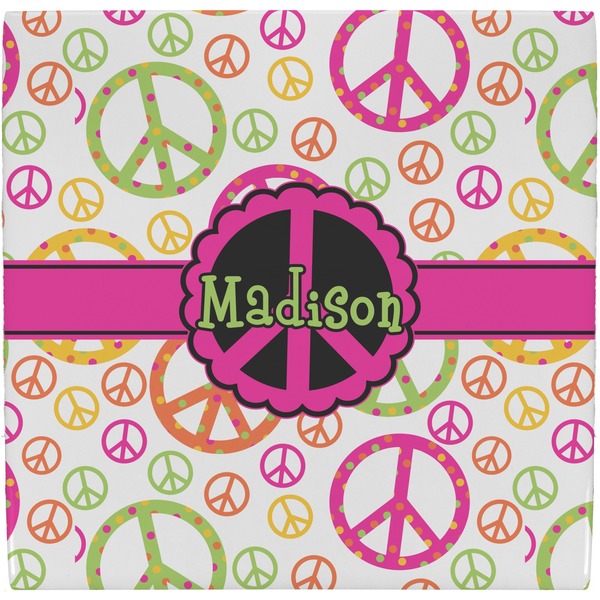 Custom Peace Sign Ceramic Tile Hot Pad (Personalized)