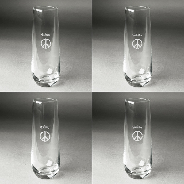 Peace Sign Champagne Flute - Set of 4 - Approval