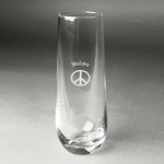 Peace Sign Champagne Flute - Stemless Engraved (Personalized)