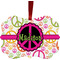 Peace Sign Metal Frame Ornament - Double Sided w/ Name or Text