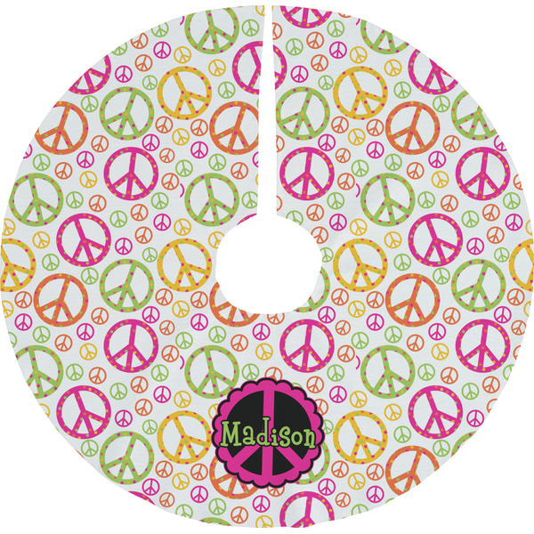 Custom Peace Sign Tree Skirt (Personalized)