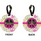 Peace Sign Circle Luggage Tag (Front + Back)