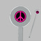 Peace Sign Clear Plastic 7" Stir Stick - Round - Closeup