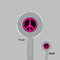 Peace Sign Clear Plastic 7" Stir Stick - Round - Front & Back