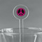 Peace Sign Clear Plastic 7" Stir Stick - Round - Main