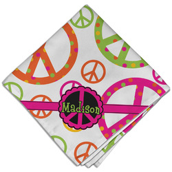 Peace Sign Cloth Dinner Napkin - Single w/ Name or Text