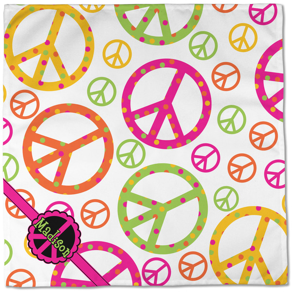 Peace Sign Cloth Napkins - Personalized Dinner (Full Open)