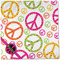 Peace Sign Cloth Napkins - Personalized Dinner (Full Open)