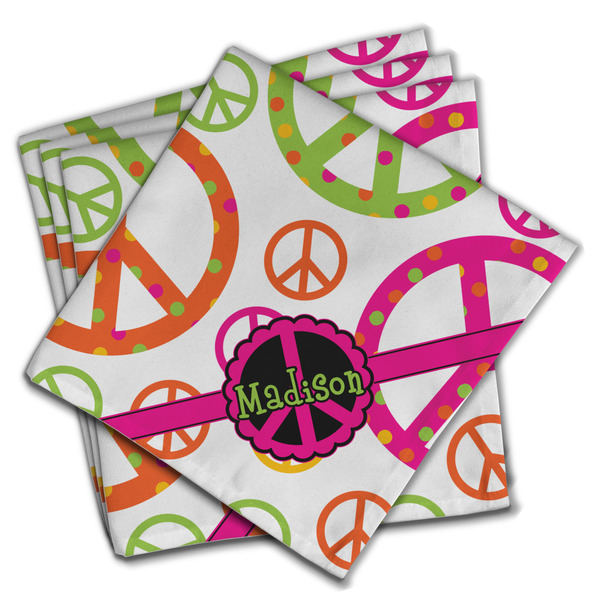Custom Peace Sign Cloth Napkins (Set of 4) (Personalized)