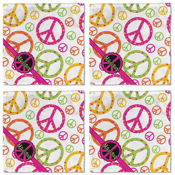 Peace Sign Cloth Napkins - Personalized Lunch (APPROVAL) Set of 4