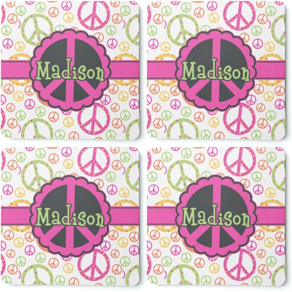 Peace Sign Coaster Rubber Back - Apvl