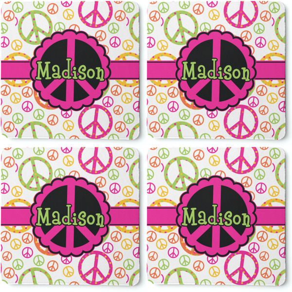 Peace Sign Coaster Rubber Back - Apvl