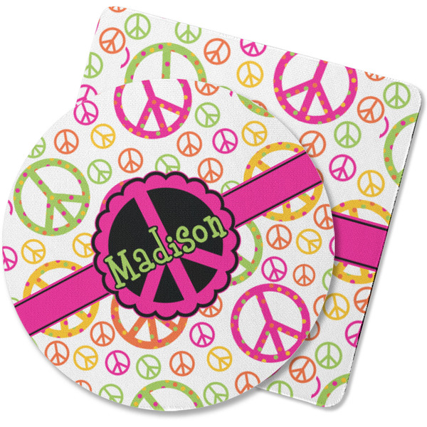 Custom Peace Sign Rubber Backed Coaster (Personalized)