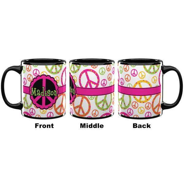 Peace Sign Coffee Mug - 11 oz - Black APPROVAL
