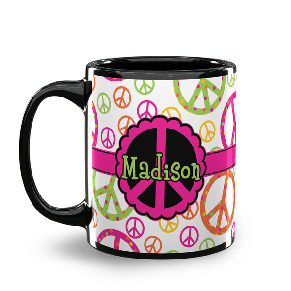 Peace Sign Coffee Mug - 11 oz - Black