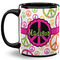 Peace Sign Coffee Mug - 11 oz - Full- Black
