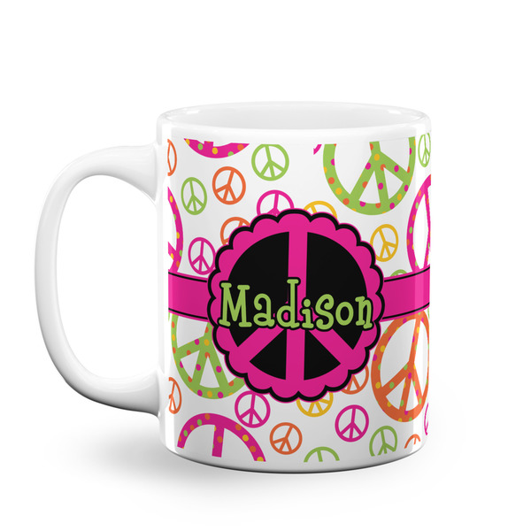 Custom Peace Sign Coffee Mug (Personalized)