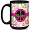 Peace Sign Coffee Mug - 15 oz - Black Full