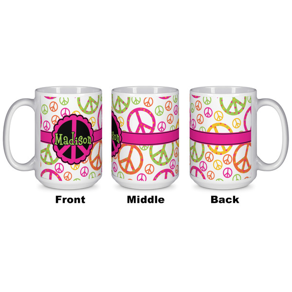 Peace Sign Coffee Mug - 15 oz - White APPROVAL