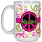 Peace Sign Coffee Mug - 15 oz - White Full