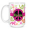 Peace Sign Coffee Mug - 15 oz - White