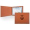 Peace Sign Cognac Leatherette Diploma / Certificate Holders - Front only - Main