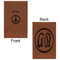 Peace Sign Cognac Leatherette Journal - Double Sided - Apvl
