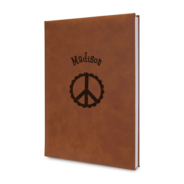 Custom Peace Sign Leatherette Journal - Double Sided (Personalized)