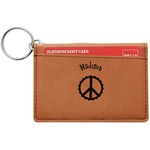 Peace Sign Leatherette Keychain ID Holder (Personalized)