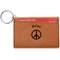 Peace Sign Cognac Leatherette Keychain ID Holders - Front Credit Card