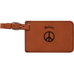 Peace Sign Leatherette Luggage Tag (Personalized)