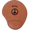 Peace Sign Cognac Leatherette Mouse Pads with Wrist Support - Flat