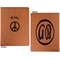 Peace Sign Cognac Leatherette Portfolios with Notepad - Large - Double Sided - Apvl