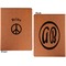 Peace Sign Cognac Leatherette Portfolios with Notepad - Small - Double Sided- Apvl