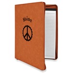 Peace Sign Leatherette Zipper Portfolio with Notepad - Single Sided (Personalized)