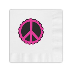 Peace Sign Coined Cocktail Napkins