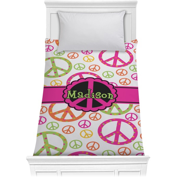 Custom Peace Sign Comforter - Twin (Personalized)