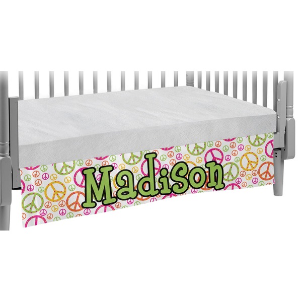 Custom Peace Sign Crib Skirt (Personalized)