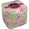 Peace Sign Cube Poof Ottoman (Top)