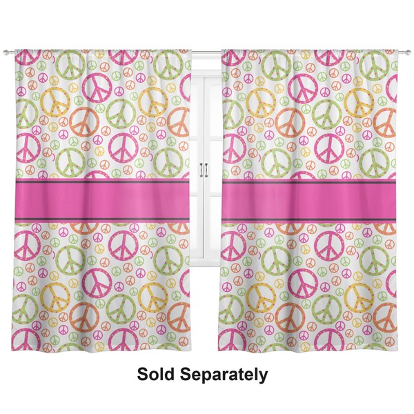 Peace Sign Curtain 112x80 - Lined