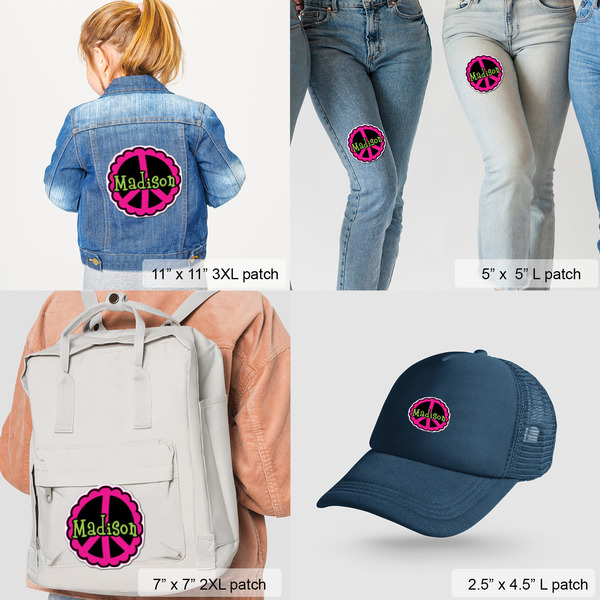 Peace Sign Custom Shape Iron On Patches - LIFESTYLE