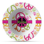 Peace Sign Plastic Bowl - Microwave Safe - Composite Polymer (Personalized)