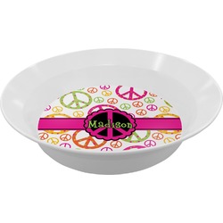 Peace Sign Melamine Bowl (Personalized)