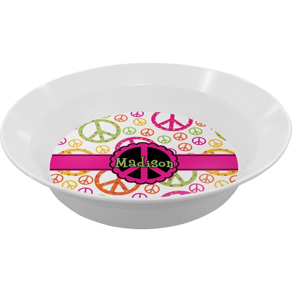 Custom Peace Sign Melamine Bowl (Personalized)