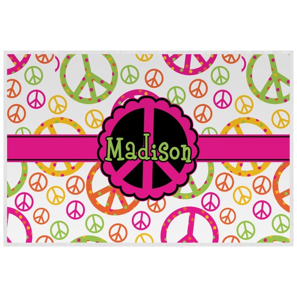 Custom Peace Sign Laminated Placemat w/ Name or Text