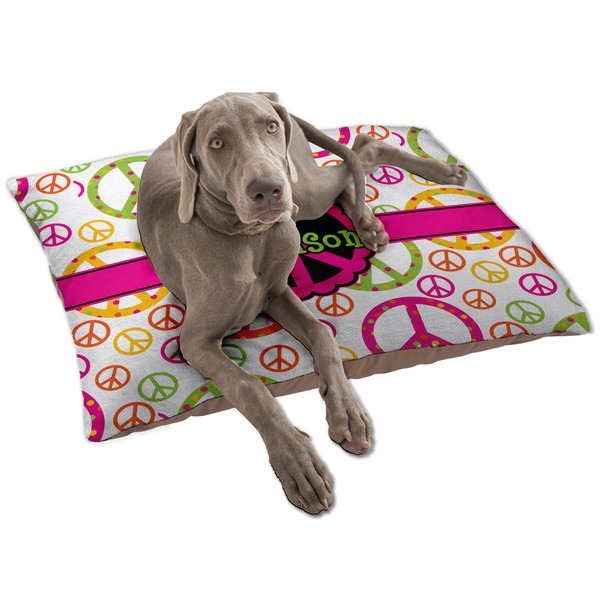 Custom Peace Sign Dog Bed - Large w/ Name or Text