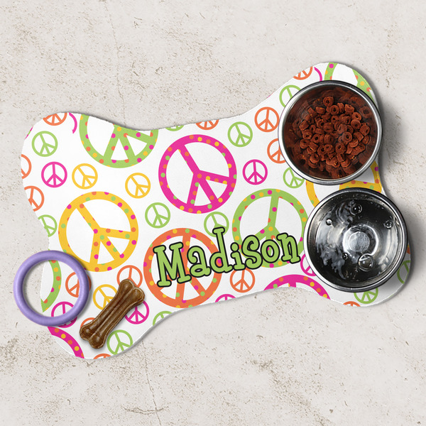 Peace Sign Dog Bone Shaped Mat Lifestyle