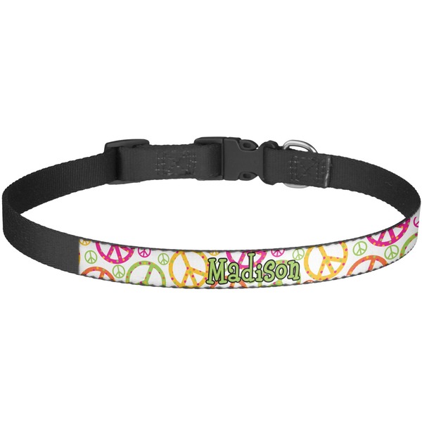 Custom Peace Sign Dog Collar - Large (Personalized)