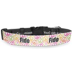 Peace Sign Deluxe Dog Collar - Double Extra Large (20.5" to 35") (Personalized)