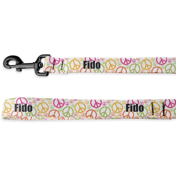 Custom Peace Sign Deluxe Dog Leash - 4 ft (Personalized)